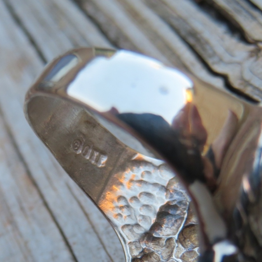SOLD Vintage 925 Ted Ott BIG Onyx Lion Head Ring - Picture 6 of 8